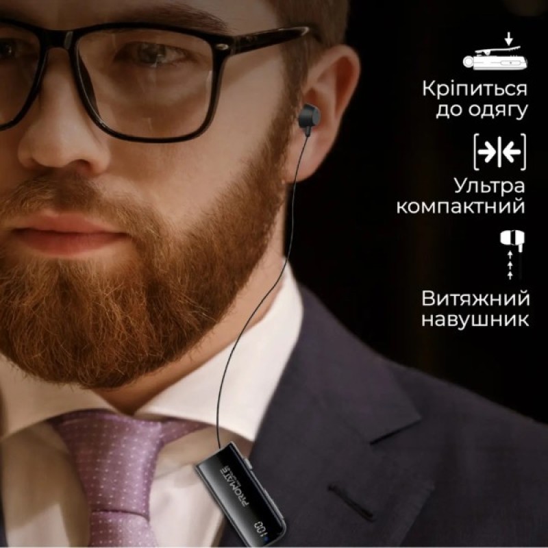 Навушники Promate Monoflix-bt Black (monoflix-bt.black)