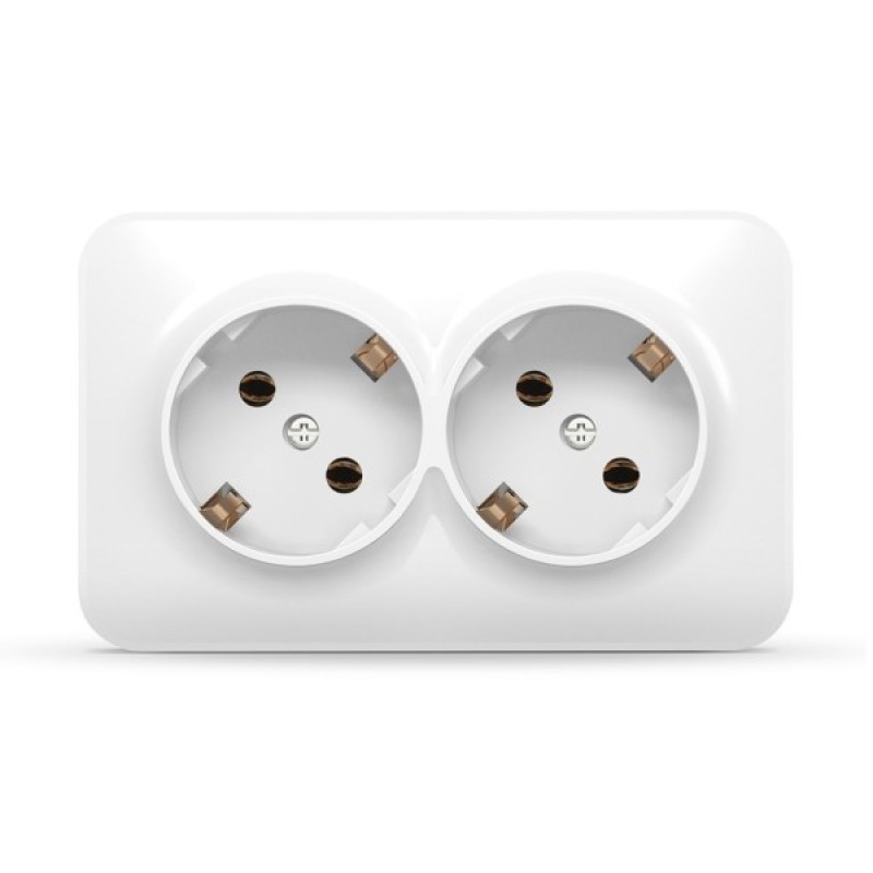 Розетка Videx BINERA IP20 зовнішня 2ая із заземленням біла (VF-BNS22G-W)