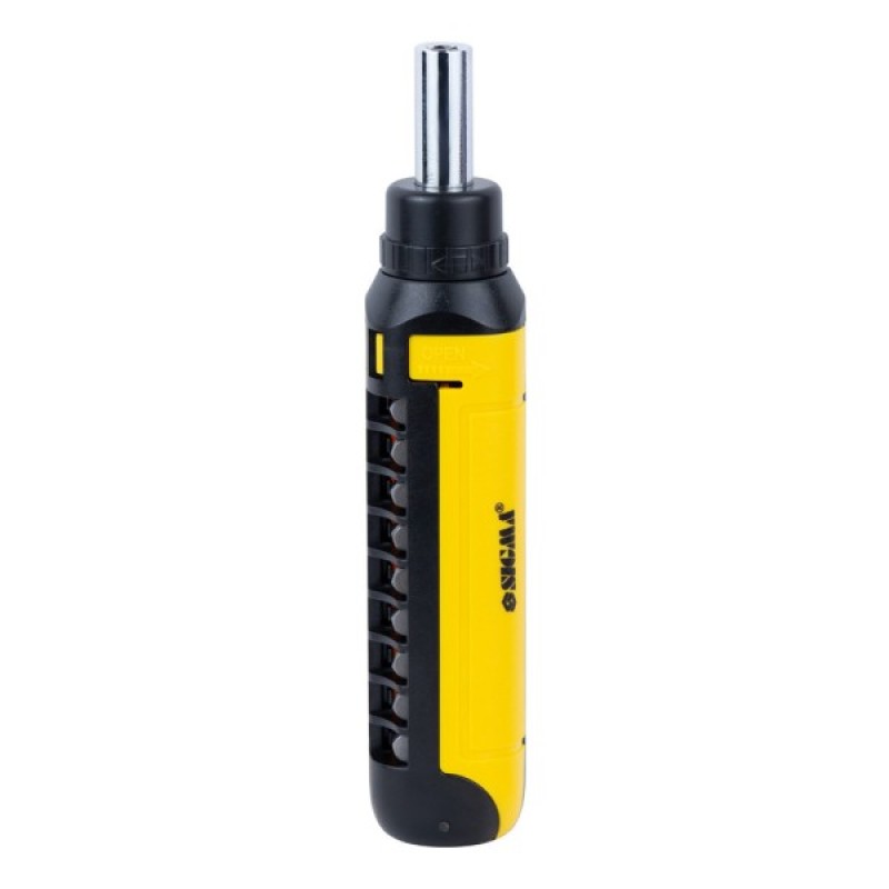 Набір викруток Sigma з реверсом + насадки торцеві та біти 1/4" 13шт CrV (4001931)