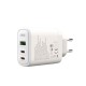 Зарядний пристрій XO 2xUSB-C PD65W + 1xUSB 45W white (СE04-WH)