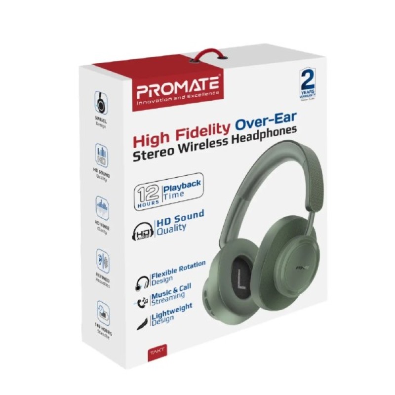 Навушники Promate Takt Midnight Green (takt.midnightgreen)