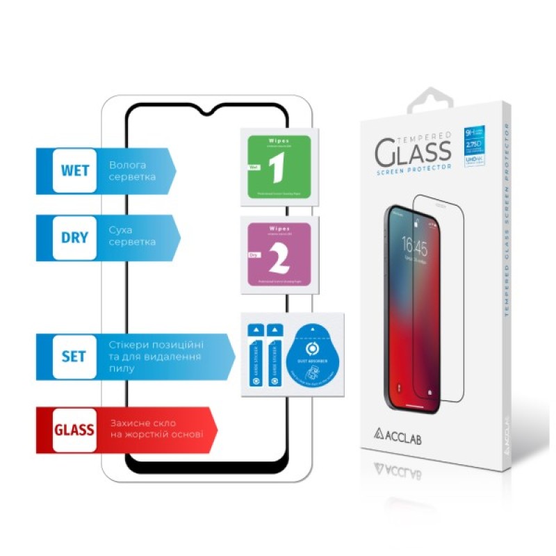 Скло захисне ACCLAB Full Glue Oppo A38 5G Black (1283126582462)