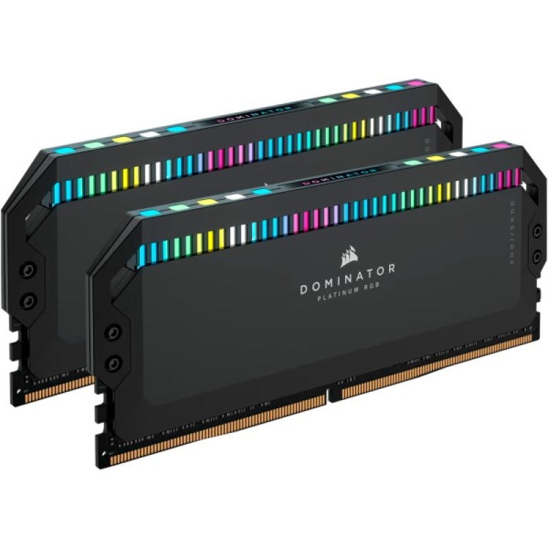 Модуль пам'яті для комп'ютера DDR5 64GB (2x32GB) 6600 MHz Dominator Platinum RGB Black Corsair (CMT64GX5M2B6600C32)