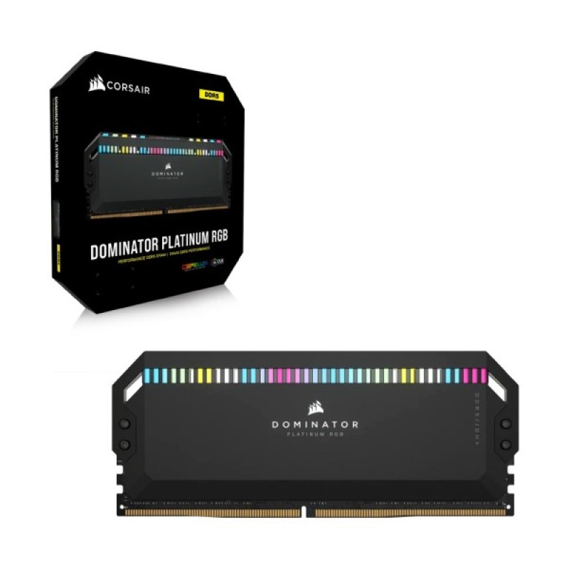 Модуль пам'яті для комп'ютера DDR5 64GB (2x32GB) 6600 MHz Dominator Platinum RGB Black Corsair (CMT64GX5M2B6600C32)