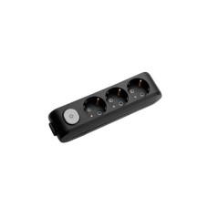 Колодка для подовжувача Panasonic X-tendia 3 гнізда black WLTA04302BL-UA (WLTA04302BL-UA)