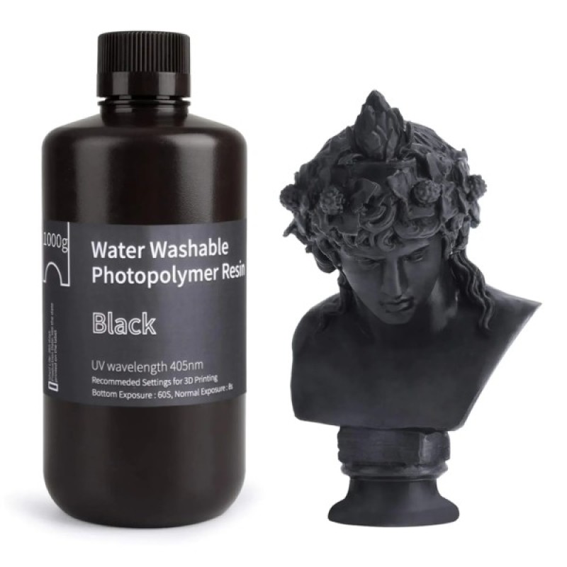 Фотополімерна смола ELEGOO Resin, Water Washable, 1кг, black (50.103.0006)