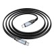 Дата кабель USB-C to USB-C 1.2m 60W nylon aluminum U119 black HOCO (6942007605021)