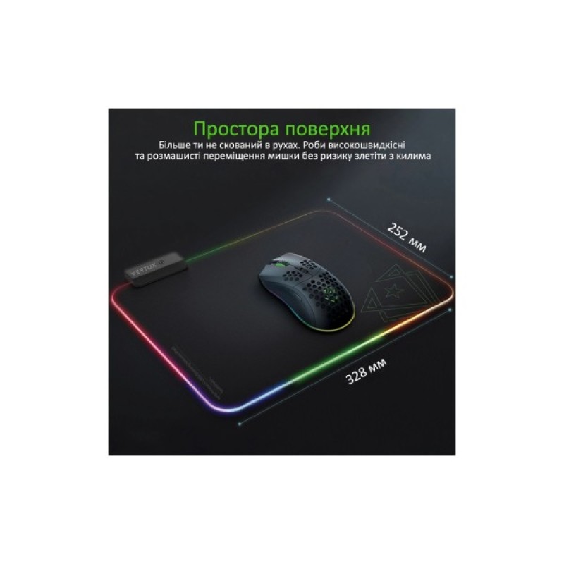 Килимок для мишки Vertux SwiftPad-L Black (swiftpad-l.black)