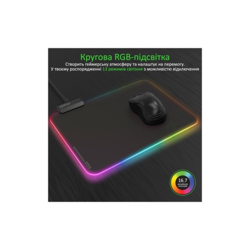 Килимок для мишки Vertux SwiftPad-L Black (swiftpad-l.black)