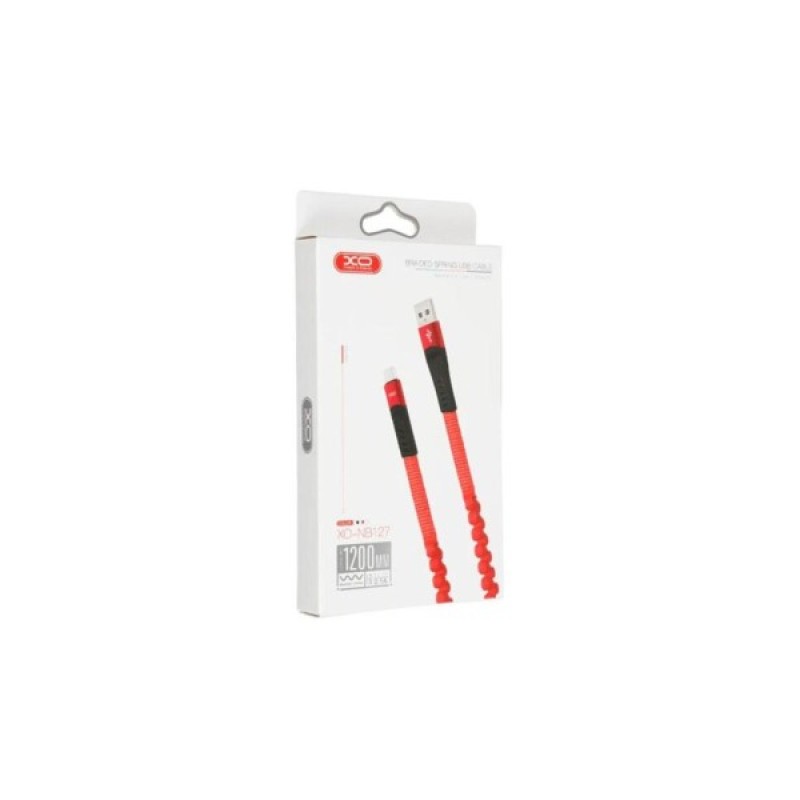 Дата кабель USB 2.0 AM to Micro 5P 1.2m 2.1A spring red XO (NB127-M-RD)