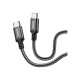 Дата кабель USB-C to USB-C 1.0m 60W nylon X14 black HOCO (6931474752215)