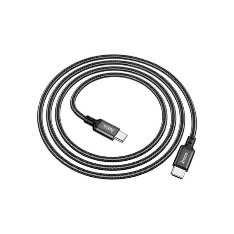 Дата кабель USB-C to USB-C 1.0m 60W nylon X14 black HOCO (6931474752215)
