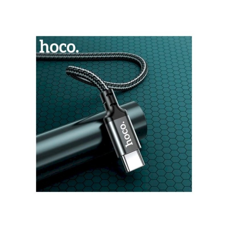 Дата кабель USB-C to USB-C 1.0m 60W nylon X14 black HOCO (6931474752215)