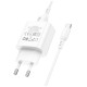 Зарядний пристрій BOROFONE BA81A USB-C PD20W + cable USB-C to USB-C White (6941991108204)