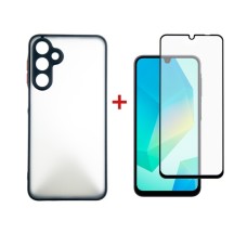 Чохол до мобільного телефона Dengos Samsung Galaxy A16 Matte + glass (Black) (DG-KM-133)
