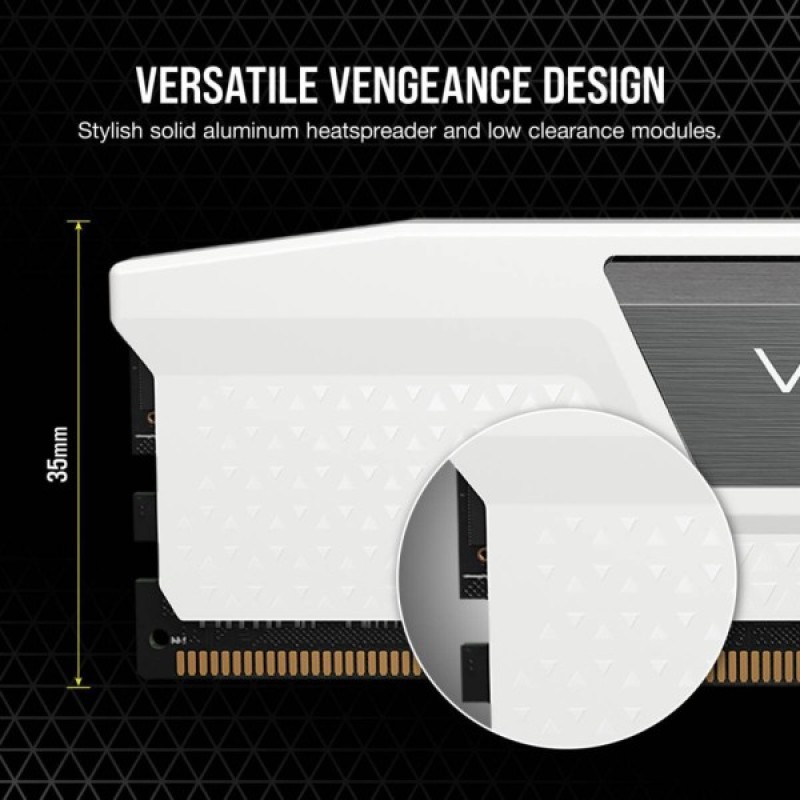 Модуль пам'яті для комп'ютера DDR5 32GB (2x16GB) 5600 MHz Vengeance White Corsair (CMK32GX5M2B5600C36W)