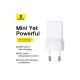 Зарядний пристрій Baseus Palm Fast Charger 1C 20W + Cable 1.0m Type-C 60W white (P10111602213-01)