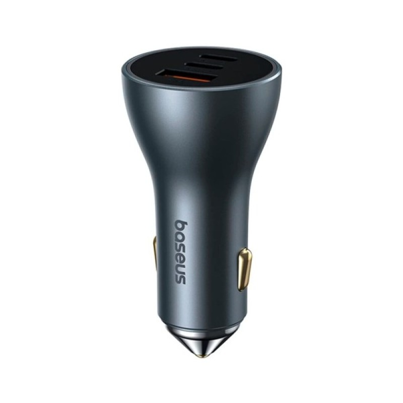 Зарядний пристрій Baseus Golden Contactor Pro GaN Fast Charging Car Charger U+2C 65W Lunar Gray (C00035202841-00)