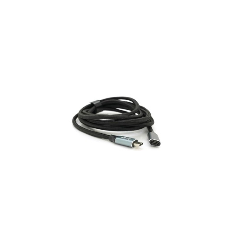 Дата кабель USB-C M/F 2.0m USB 3.2 Gen2 100W 10Gbps 4K60Hz black Voltronic (YT-TC-TC-EXB-2m)