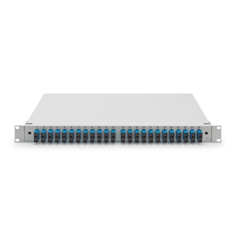 Патч-панель 1U 19", 24xSC duplex, SM, incl. splice cassette, pigtails OS2, adapter Digitus (DN-96322/9)