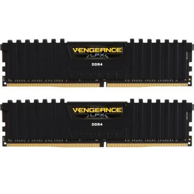 Модуль пам'яті для комп'ютера DDR4 16GB (2x8GB) 2400 MHz Vengeance LPX Black Corsair (CMK16GX4M2A2400C14)