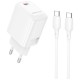 Зарядний пристрій BOROFONE BN26 Fuente USB-C PD20W + cable USB-C to USB-C White (6941991120251)
