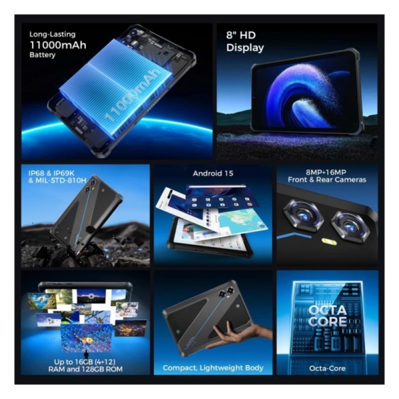 Планшет OUKITEL RT3 plus 8" 4/128GB/ NFC / LTE Blue (6941749808530)