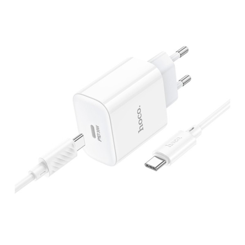 Зарядний пристрій HOCO C76A Pro Majestic USB-C PD30W + cable USB-C to USB-C White (6942007616324)