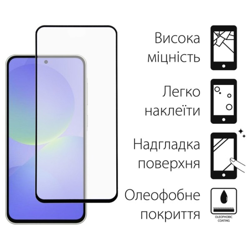 Скло захисне Dengos Full Glue Samsung Galaxy A36 5G (black) (TGFG-387)