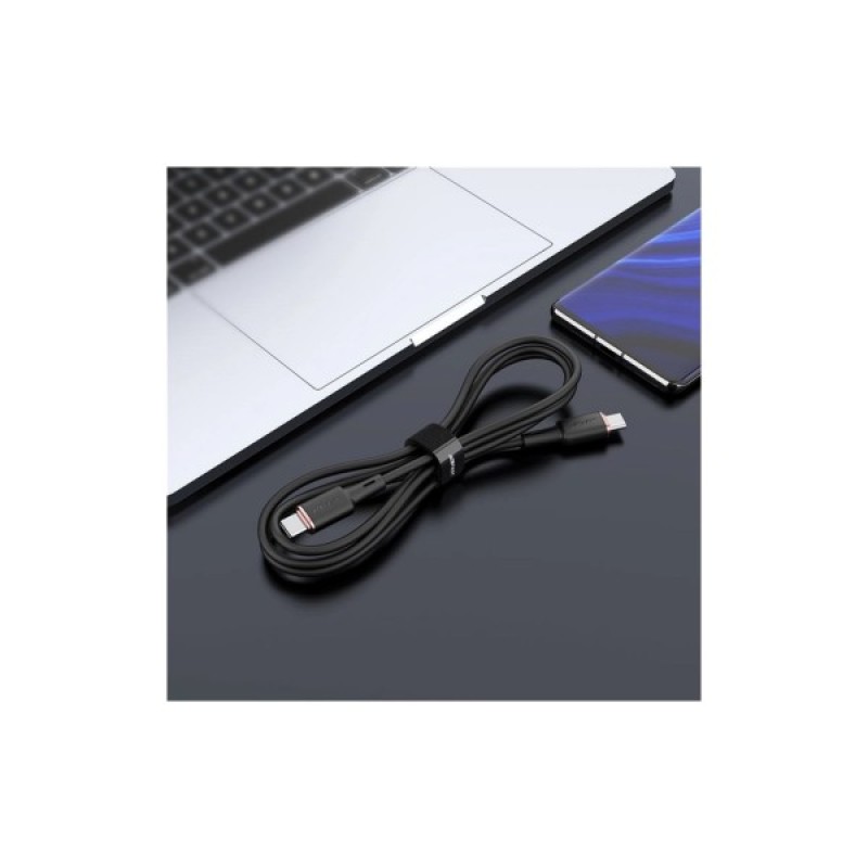 Дата кабель USB-C to USB-C 1.2m 3A 60W silicone C2-03 black Acefast (6974316280729)