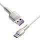 Дата кабель USB 3.1 AM to Type-C 2.0m CAKF 6.0A 66W Cafule Series Metal Data Cable White Baseus (CAKF000202)