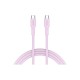 Дата кабель USB-C to USB-C 1.0m OnWire 60CL C-C 60W COLOR Braided 1m Pink Canyon (CND-CCAP60AB10PK)