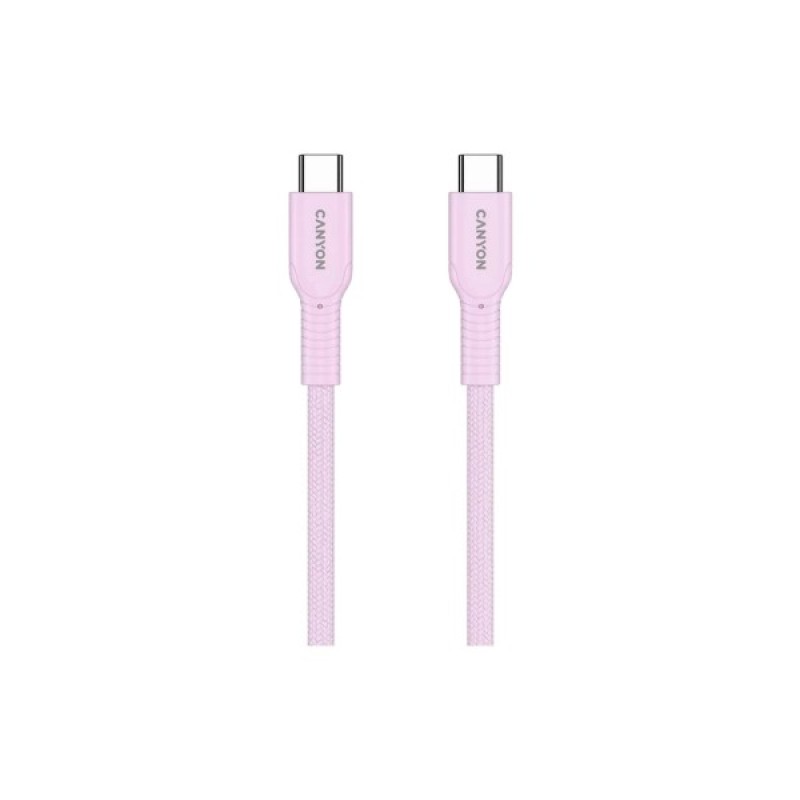 Дата кабель USB-C to USB-C 1.0m OnWire 60CL C-C 60W COLOR Braided 1m Pink Canyon (CND-CCAP60AB10PK)