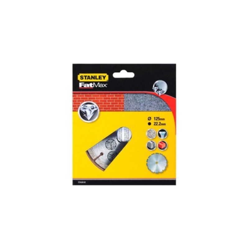 Диск пильний Stanley алмазний 125x22.2 бетон/цегла сегментований (STA38107)